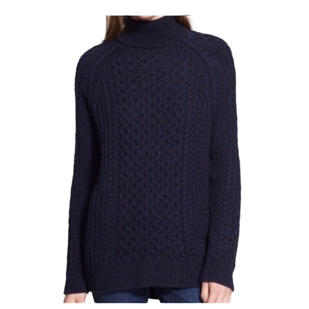 Vince Cable Knit Turtleneck Sweater Womens S Merino Wool Alpaca Blend